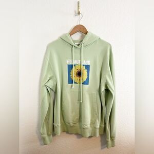 Helmut Lang Spring pistachio pastel green Sunflower hoodie. Unisex Large
